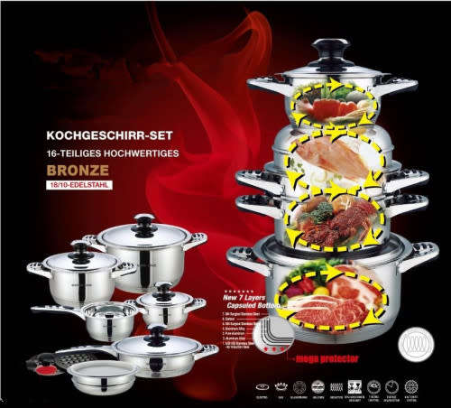 16 pce High Quality Stainless Steel pot set **SHE WILL LOVE THIS FOR X-MAS**