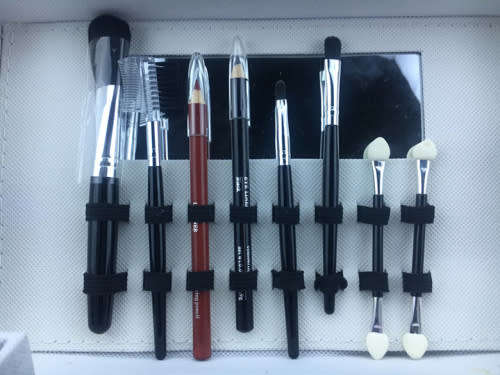 Makeup kit with silver case