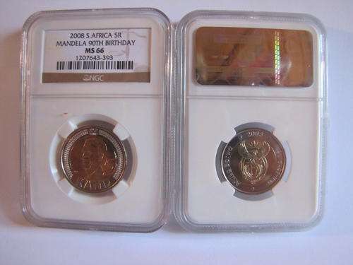 MANDELA 2008 Birthday coins Graded MS66 NGC