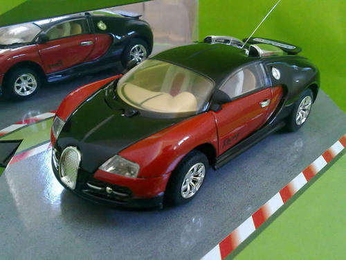Radio Control BUGATTI VEYRON DIE CAST in a display case