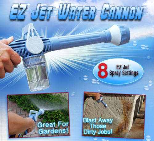 EZ JET WATER CANNON - With 8 Spray settings & a soap dispenser