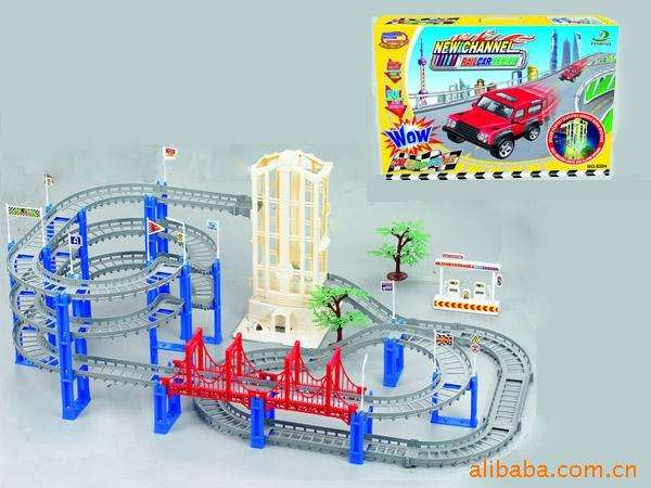 Large RAIL CAR TRACK WITH CAR ELEVATOR