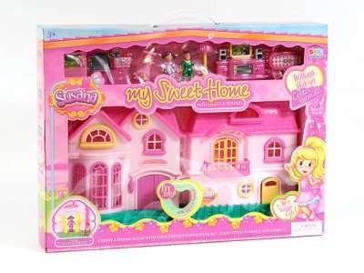 **LARGE** My happy family DOLLHOUSE with lights, sounds and accesories