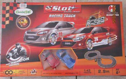 Hand Generated SLOT CAR SET with 2 cars & 2.9M of Track