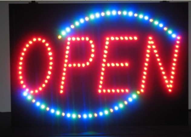 LED  "OPEN" Sign - with flashing lights