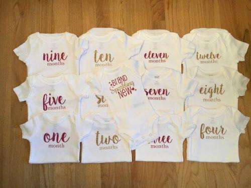 Personalised Baby Monthly Announcement Baby Grow's