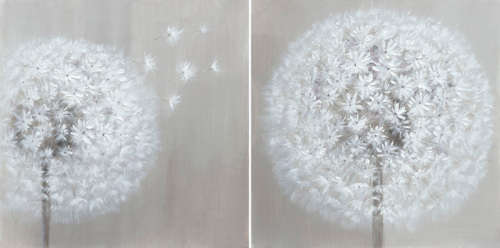 Bespoke Canvas Art - Floral -  Dandelions (Set of 2)