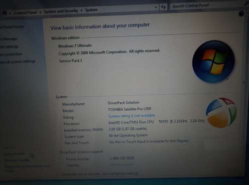 Toshiba Satellite L500 Laptop & Charger @ R2490
