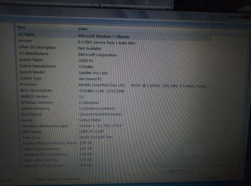 Toshiba Satellite L500 Laptop & Charger @ R2490