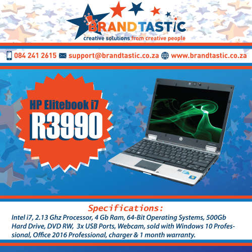 HP Elitebook i7 Notebook @ only R3990!