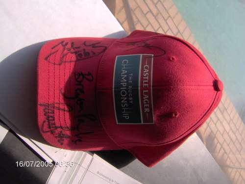 Rugby Championship Rugby Cap signed by Springboks