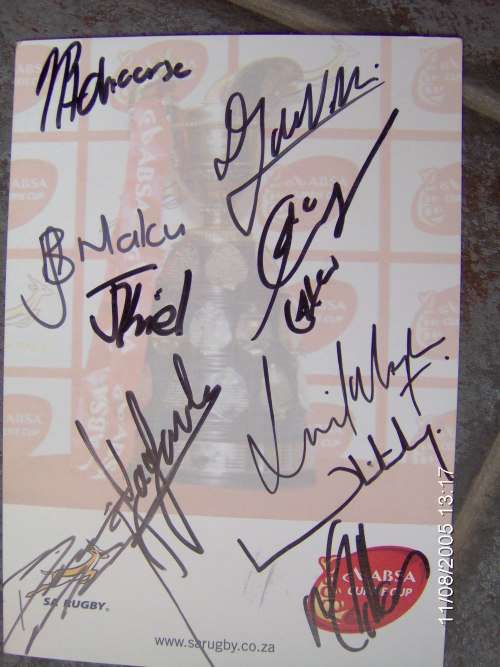 Lion Rugby Players Signatures