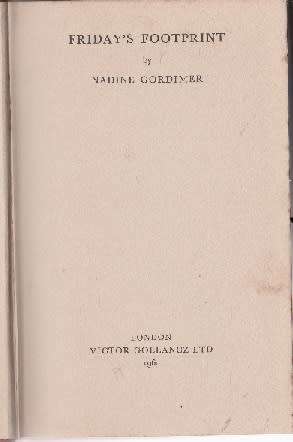 Friday¿s footprints by Nadine Gordimer.  Short stories previously banned copy