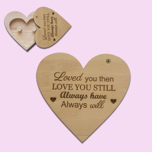 Romantic quote Heart Ring Holder with Swivel Lid