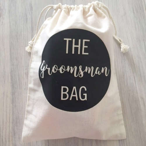 Groomsman drawstring bags
