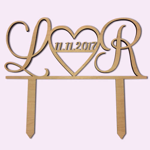 Custom initial cake toppers (wood or acrylic)