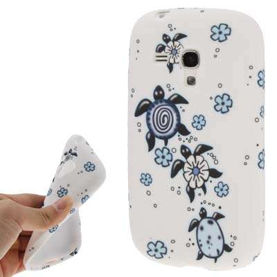 Samsung S3 mini Blue & White Tortoise Flowers Style TPU Case