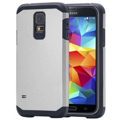 Samsung S5 grey  tough armor cover plus FREE screen protector & cloth