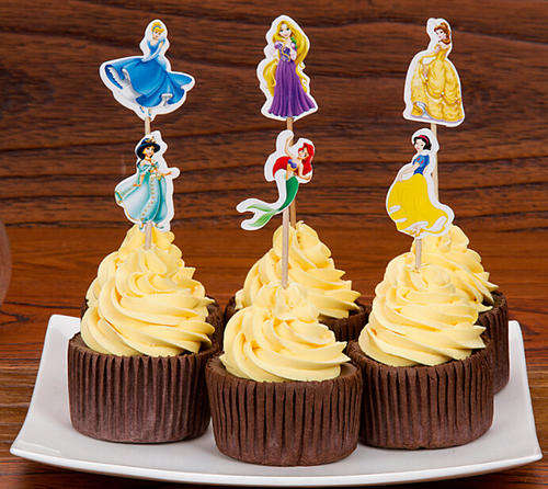 Disney princess cardboard cupcake toppers (set of 12)