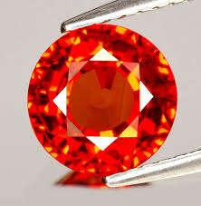 Red Orange Saphires Round cut 11 pieces total weight 1.00ct