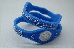 Power Balance Silicone Wristband Bracelet  - BLUE -  MEDIUM