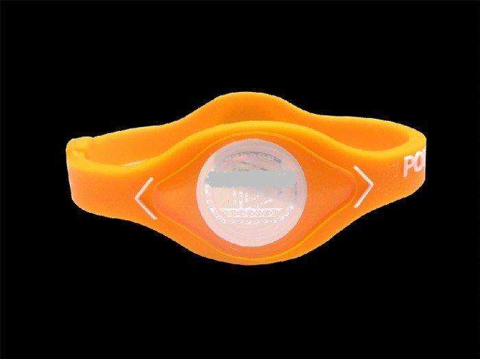 Power Balance Silicone Wristband Bracelet  - ORANGE - LARGE