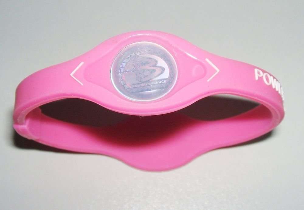 Power Balance Silicone Wristband Bracelet  - PIENK/WHITE LETTERS  - X-SMALL