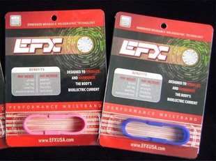 EFX Power Silicone Balance Bracelet With Hologram - BLACK /WHITE MEDIUM