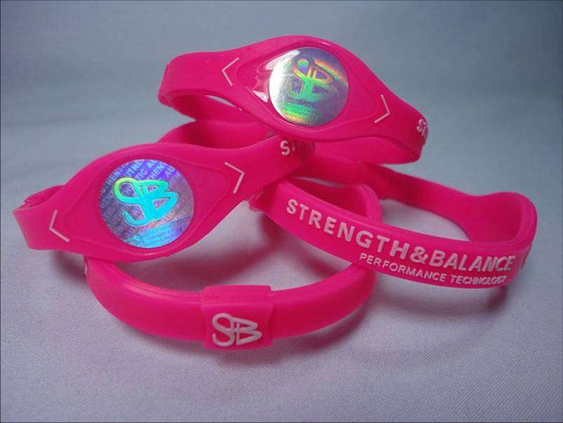 STRENGHT & BALANCE Silicon Bracelets - PIENK - WHITE LETTERS