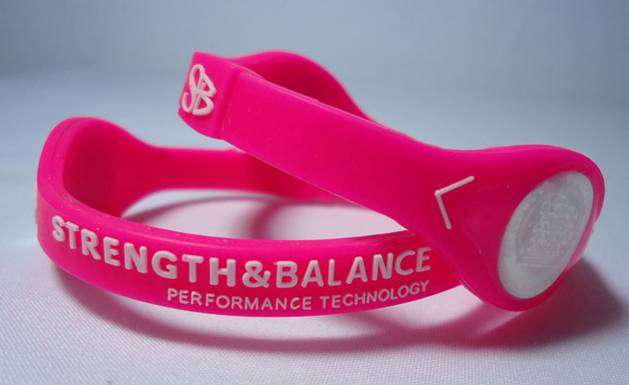 STRENGHT & BALANCE Silicon Bracelets - PIENK - WHITE LETTERS - MEDIUM