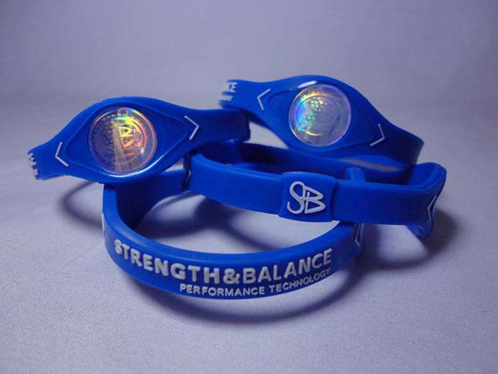 STRENGHT & BALANCE Silicon Bracelets - BLUE - WHITE LETTERS - LARGE
