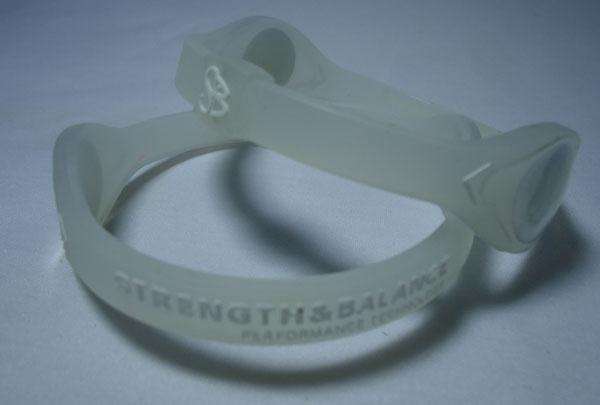 STRENGHT & BALANCE Silicon Bracelets - CLEAR - WHITE LETTERS XSMALL
