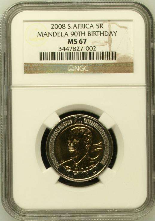 *Mandela 90th Birthday Coins   *NGC  MS67 .R1 Start no Reserve!!!!!!!!!!!!!!!!