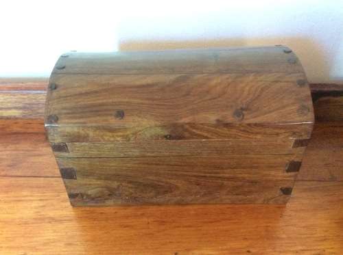 Large Very Heavy Wooden Dome Keepsake box