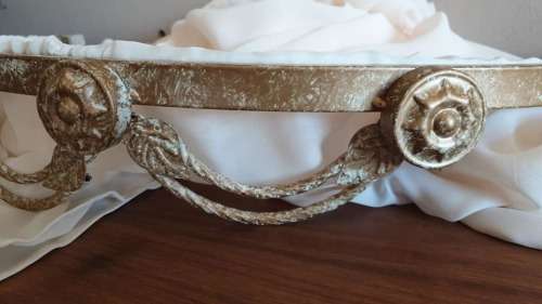 Bed crown Set (Voile curtains, steel bed crown, finials)