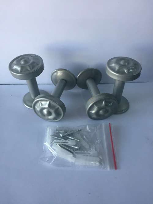 Small Silver Metal Curtain Tie Backs - x 2 Pairs - Ideal for Kitchenn or Bathroom - Screws&Plugs inc