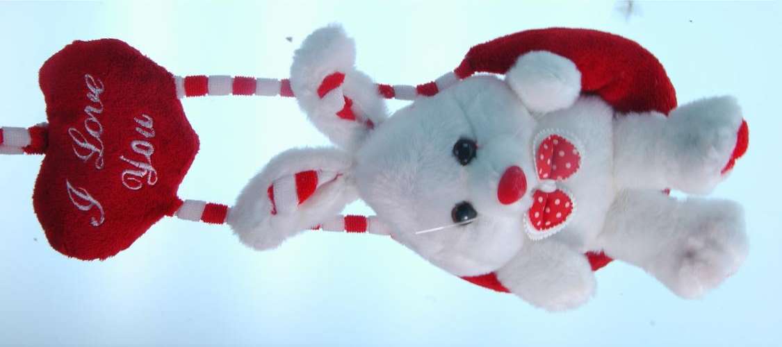 Soft Valentine's Hanging Bunny