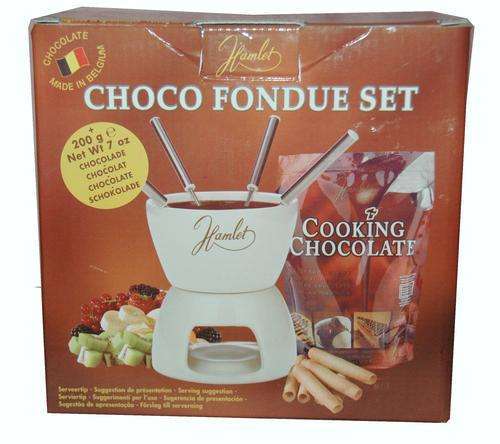 *NEW* CHOCOLATE CERAMIC FONDUE - MICROWAVABLE INCLUDING CHOCOLATE
