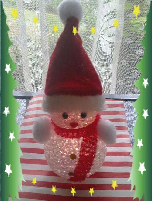 Last Chance - SET OF 4 Light changing snowman Snowballs