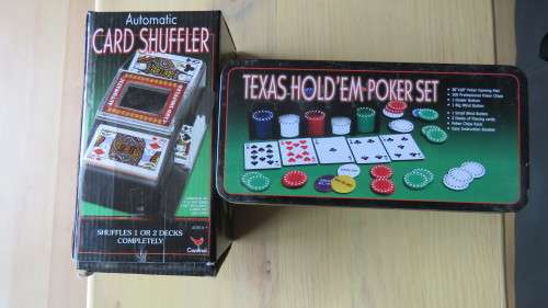 Texas Holdem Poker Set and Card Shuffler