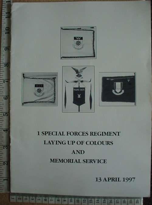 1 Special Forces Regiment Laying up of Colours and Memorial Service 13/4/1997, at 5 Recce