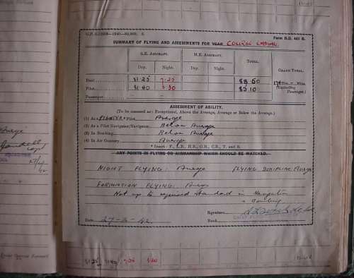 SA Air Force Pilots Flying Log Book to 205680V I.C.Maxfield, 1941-44, covers his 1st to 27th raids