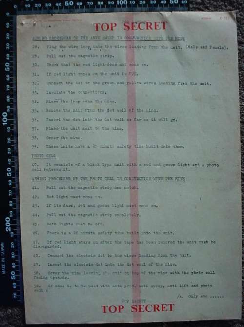 Rhodesian Army instruction leaflet for landmines, page 3 and 4 of a 4 page leaflet (Rhodesia Army)