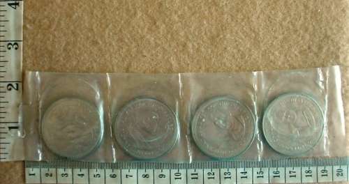 Isle of Man, 1981, Year of the Disabled 4 x One Crown Coin Set (Sealed coins)