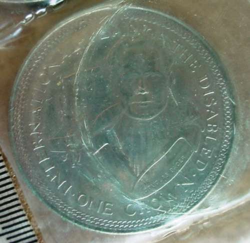 Isle of Man, 1981, Year of the Disabled 4 x One Crown Coin Set (Sealed coins)