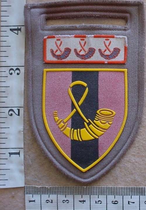 Orange Free State Command Provost Unit arm flash, tupperware, no pin, damaged (SADF Military Police)