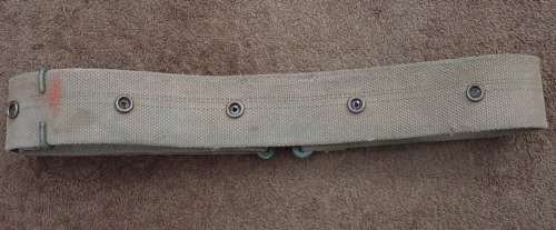 SA Army web belt, Combat Dress, adjustable, press studs, name PETTIT and force number written on