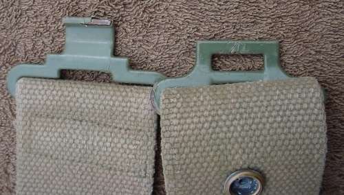 SA Army web belt, Combat Dress, adjustable, press studs, name PETTIT and force number written on