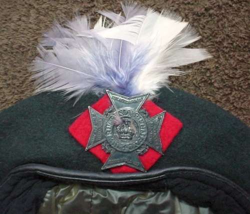 4 Rhodesia Regiment (Manicaland) beret, badge and feather hackle, 54cm (4 RR - Rhodesian Bush War)