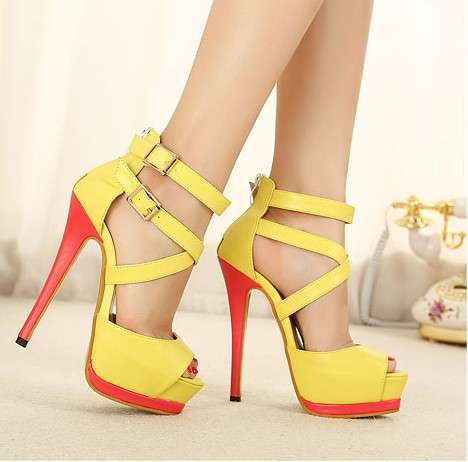 Bright & Fun Ladies Strappy Platform Heels